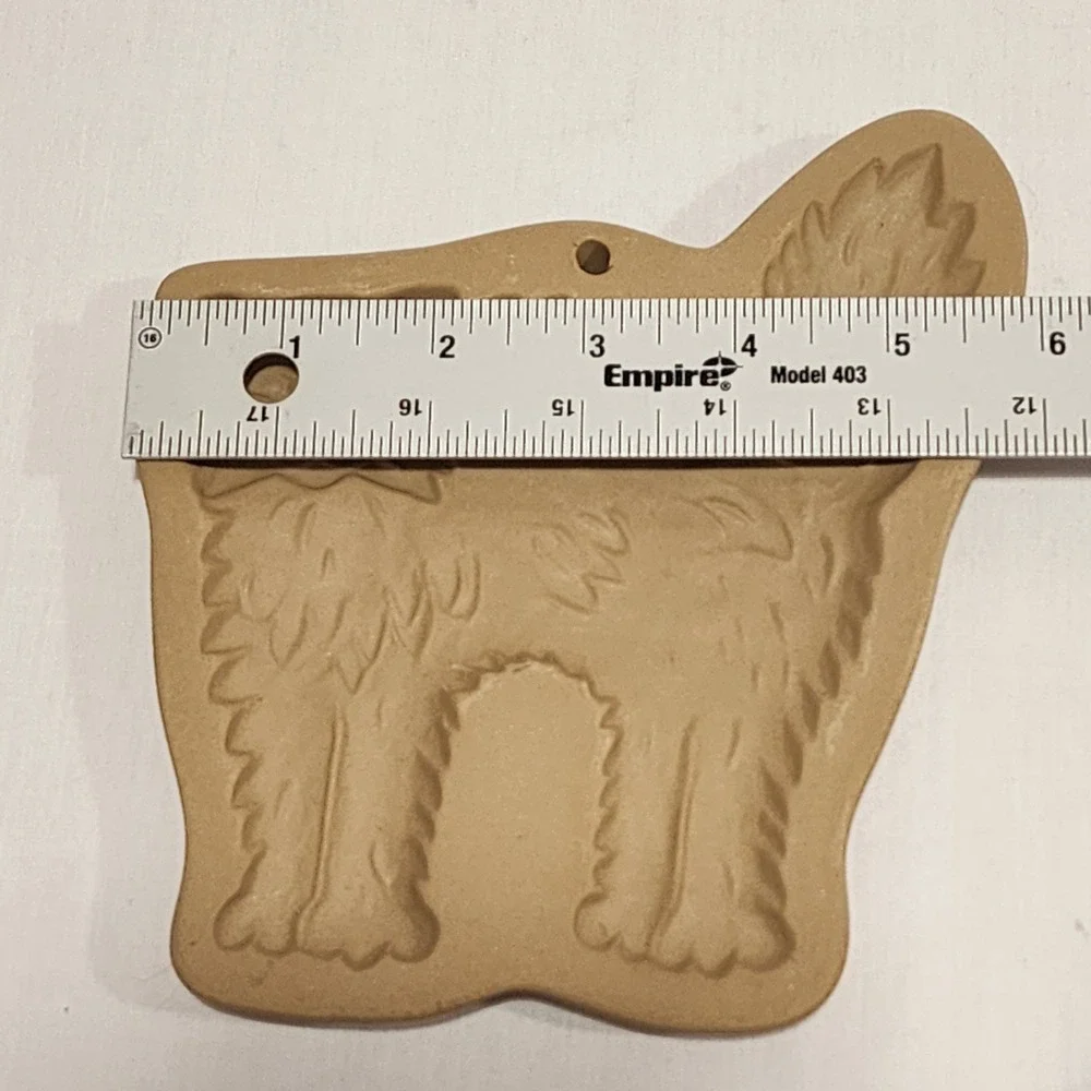 1988 Brown Bag Cookie Art Hill Design Grumpy Fluffy Cat Ceramic Mold 5.5x6in